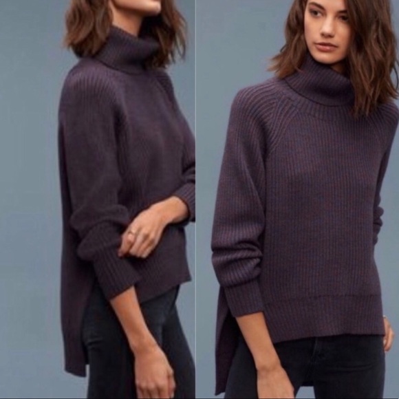 Aritzia Sweaters - Wilfred free burgundy lin turtleneck sweater